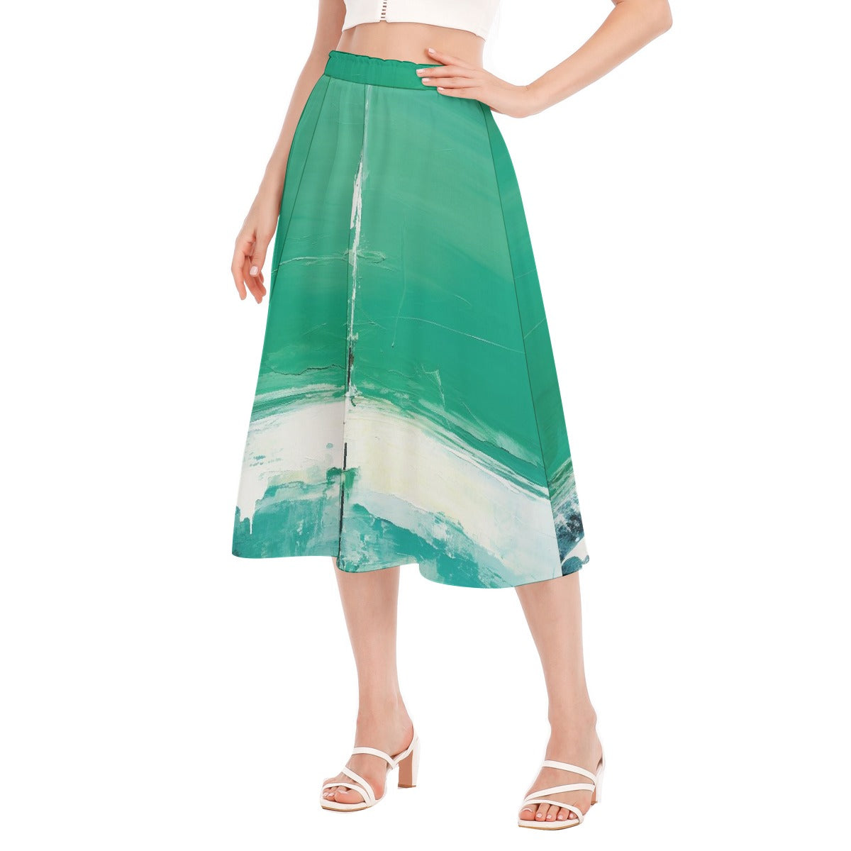 All-Over Print Women's Long Section Chiffon Skirt