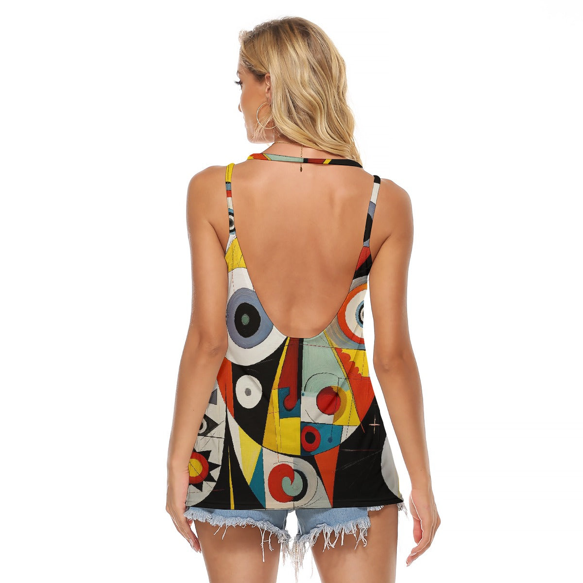 All-Over Print Women's Halter Top With Backless