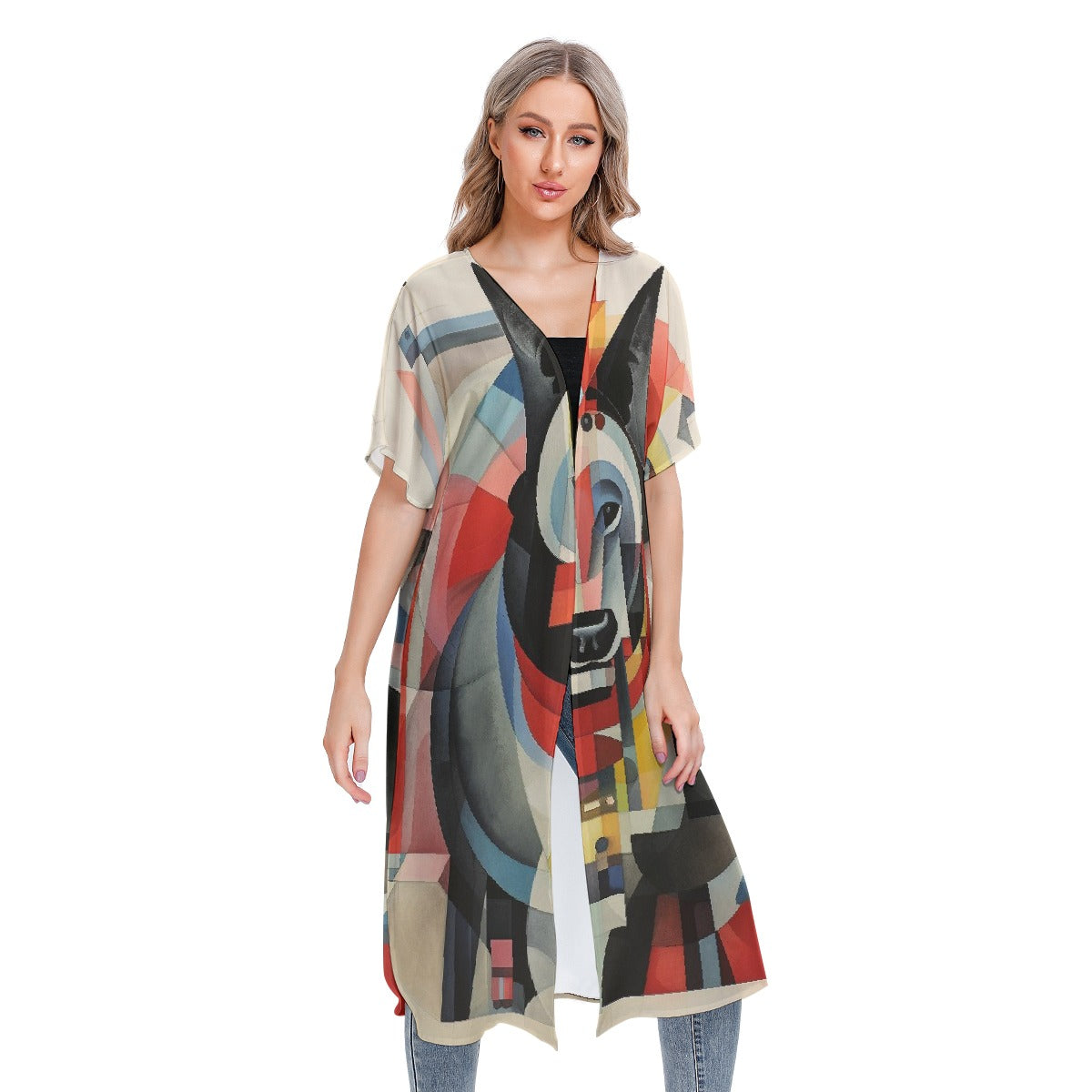 All-Over Print Women's Short Sleeve Cardigan