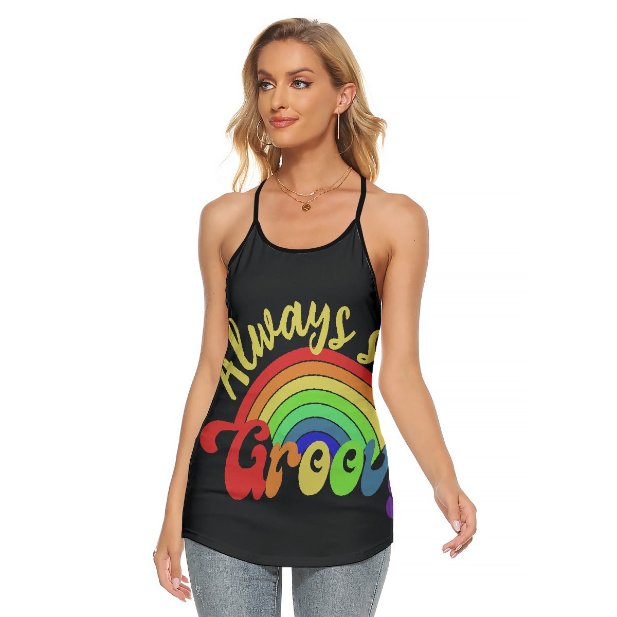 All-Over Print Women's Criss-Cross Open Back Tank Top