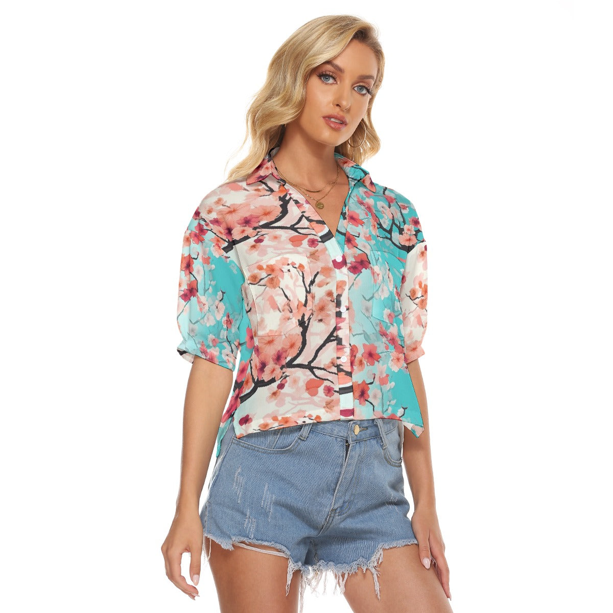 All-Over Print Women's V-neck Shirts