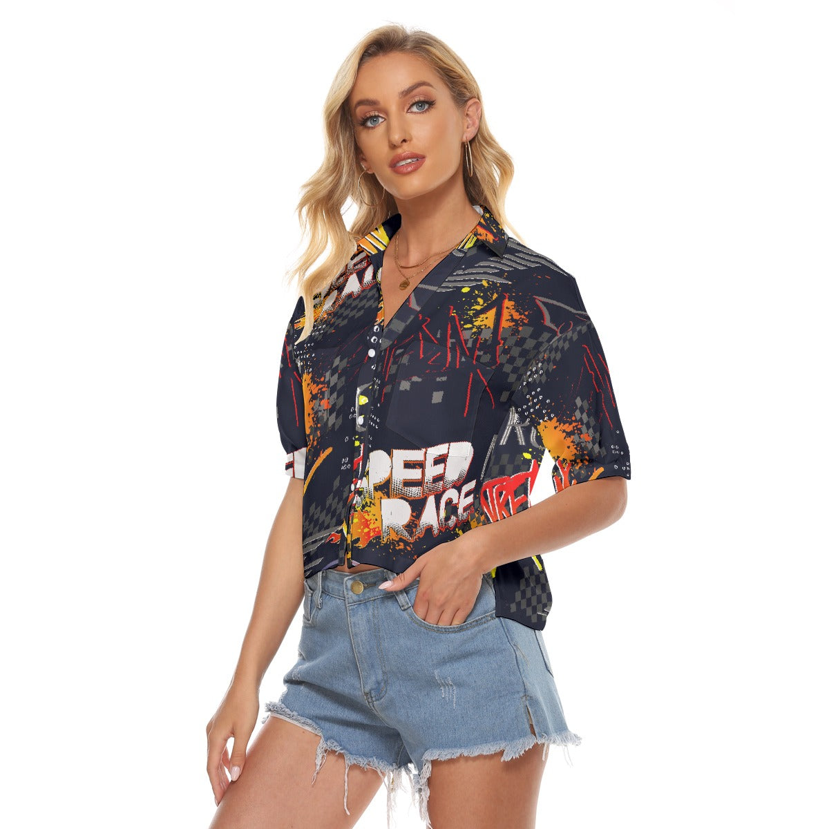 All-Over Print Women's V-neck Shirts