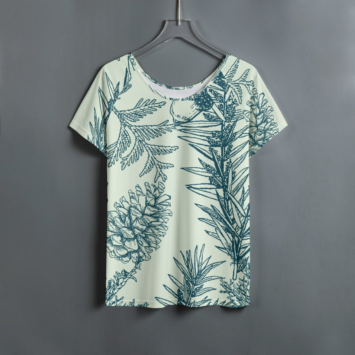 All-Over Print Women's Round Neck T-shirt With Raglan Sleeve