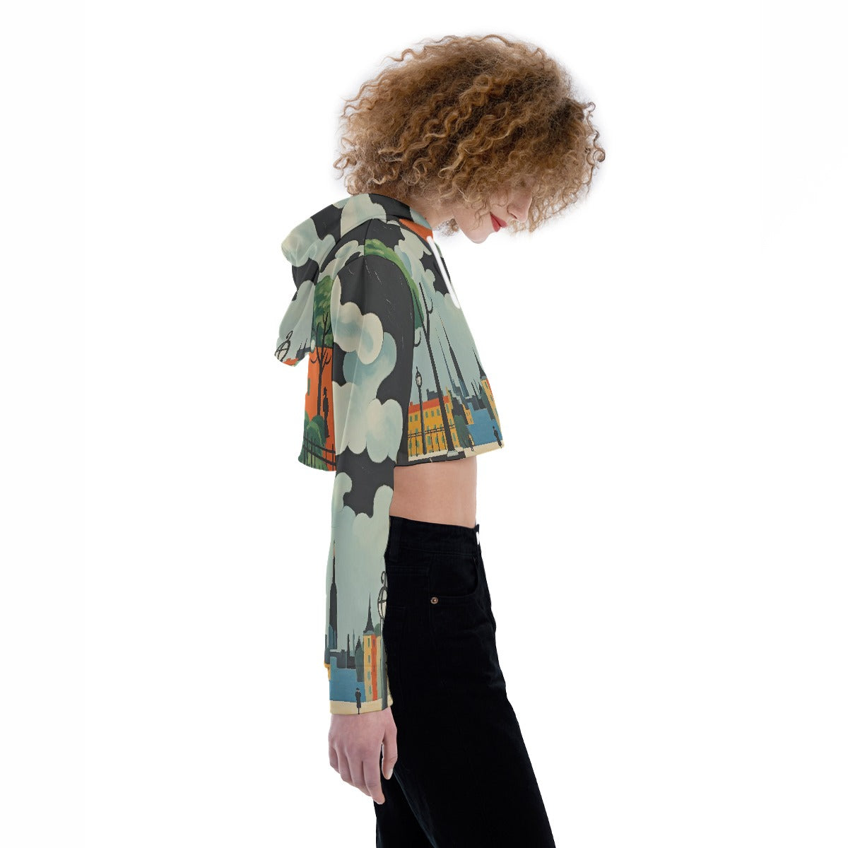 All-Over Print Women's Crop Top Hoodie