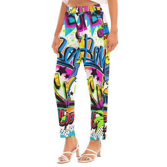 All-Over Print Women's Loose Straight-leg Pants