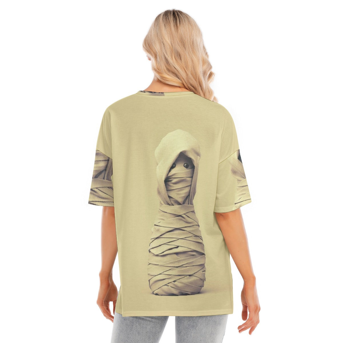 All-Over Print Women's Short Sleeves T-shirt With Hem Split