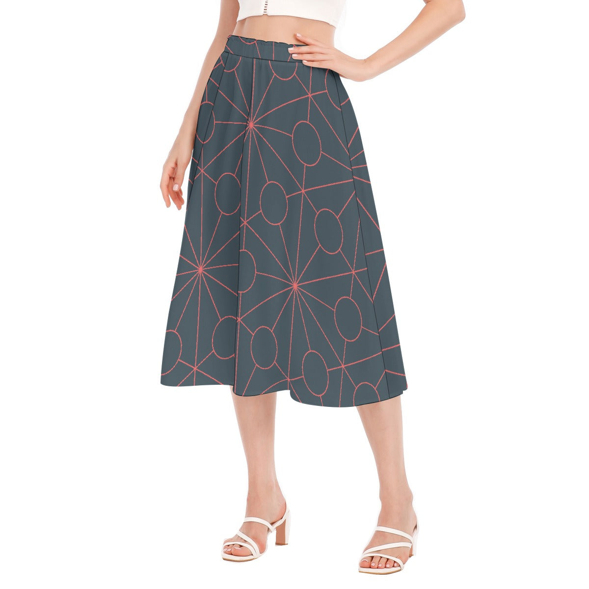 All-Over Print Women's Long Section Chiffon Skirt