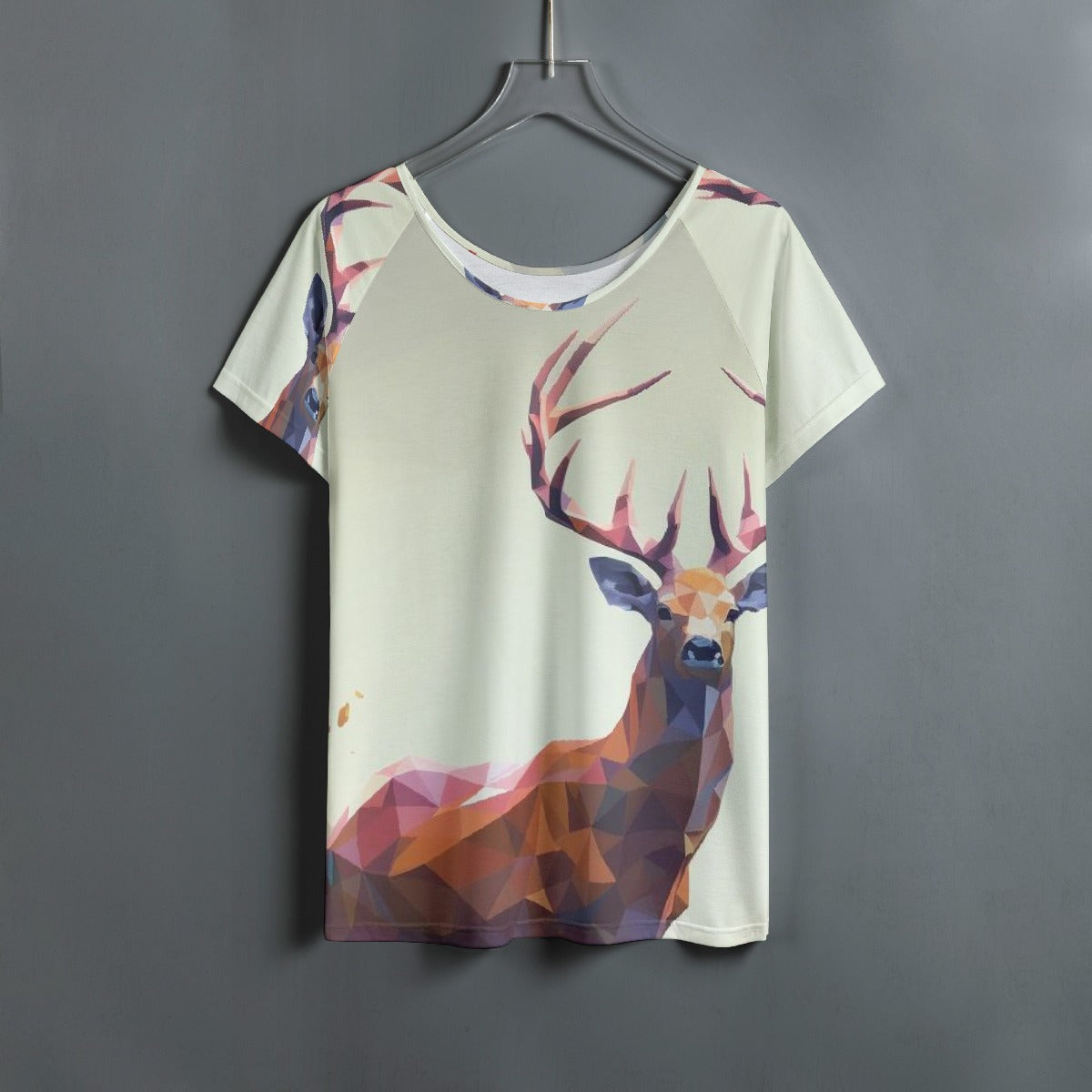 All-Over Print Women's Round Neck T-shirt With Raglan Sleeve