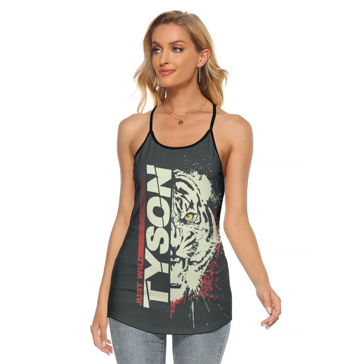 All-Over Print Women's Criss-Cross Open Back Tank Top