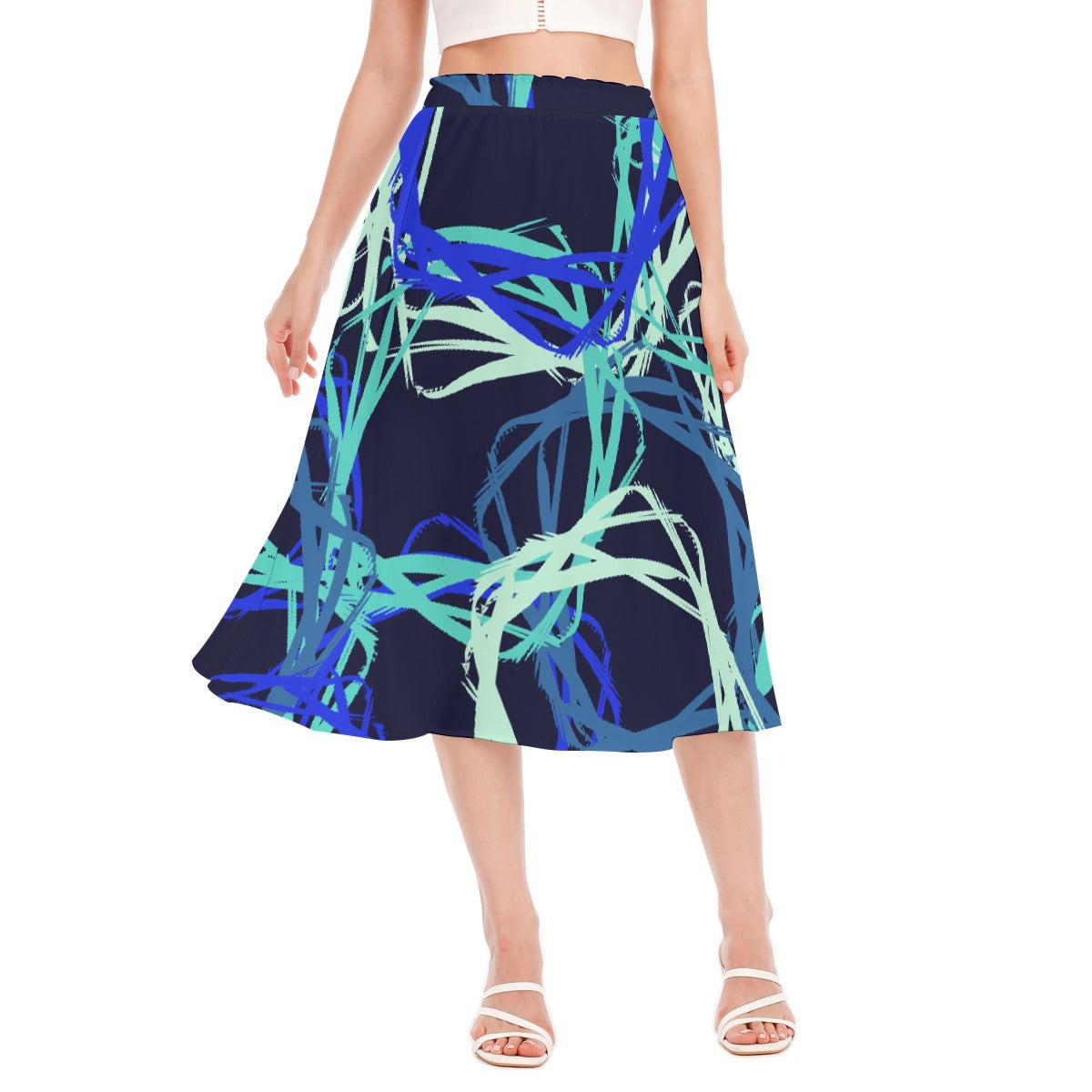 All-Over Print Women's Long Section Chiffon Skirt