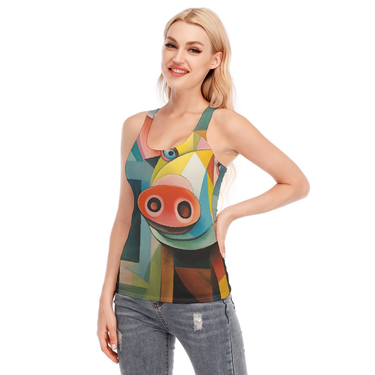 All-Over Print Women's Racer Vest | 190GSM Cotton