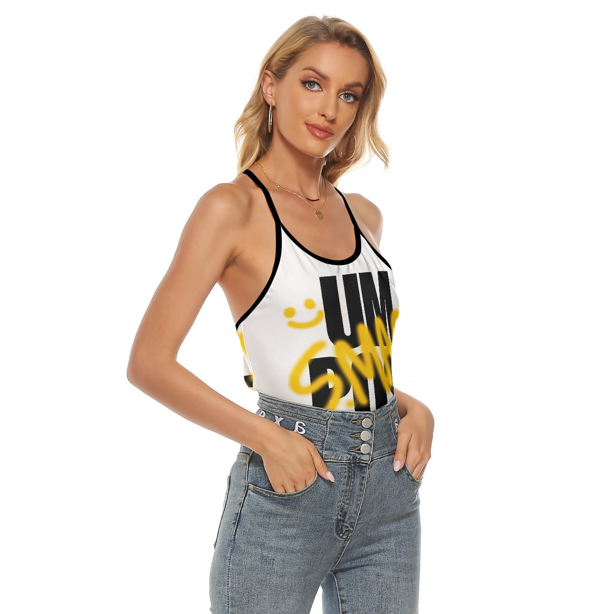 All-Over Print Women's Criss-Cross Open Back Tank Top
