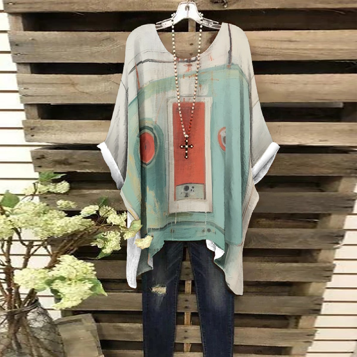 All-Over Print Women's Bat Sleeve Shirt