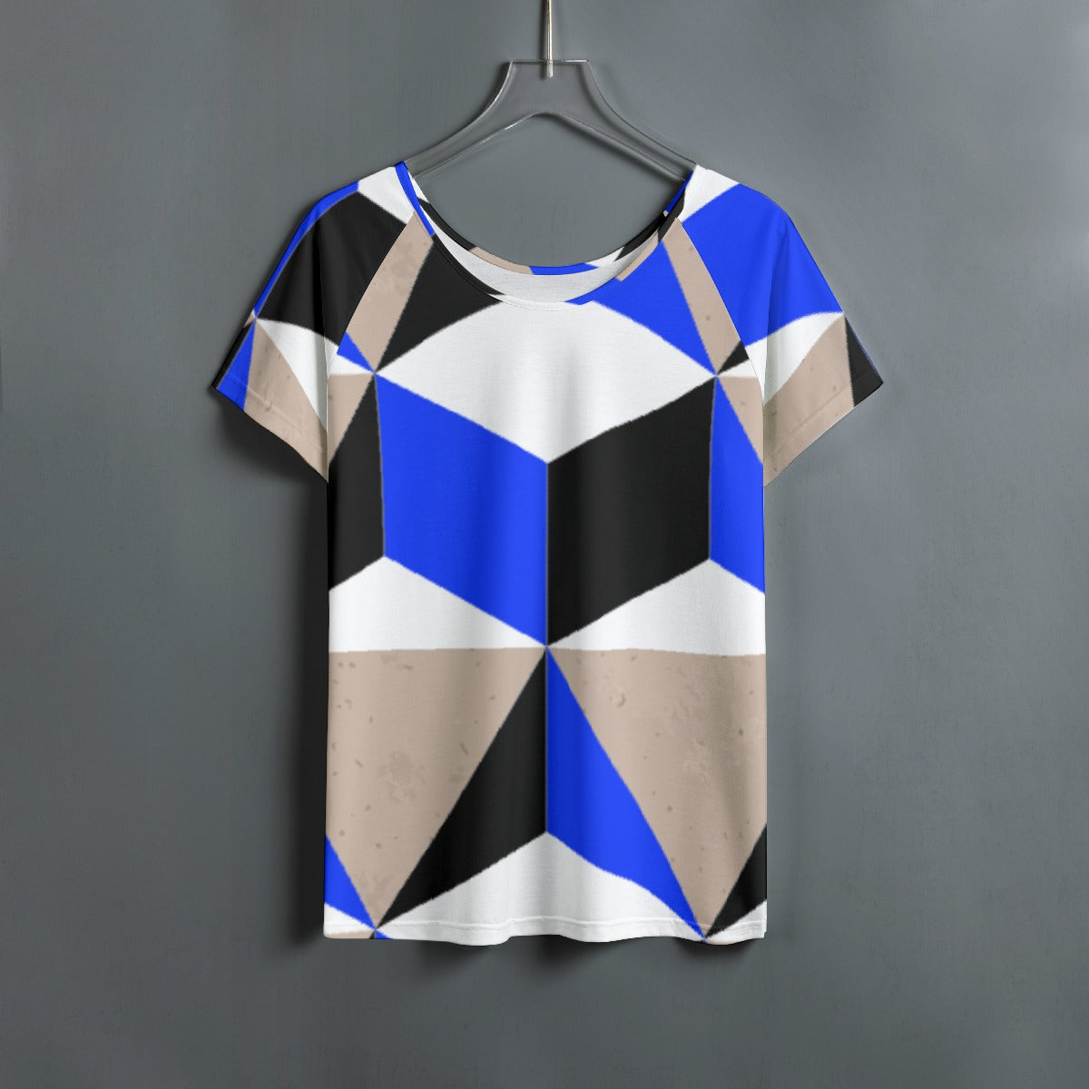 All-Over Print Women's Round Neck T-shirt With Raglan Sleeve
