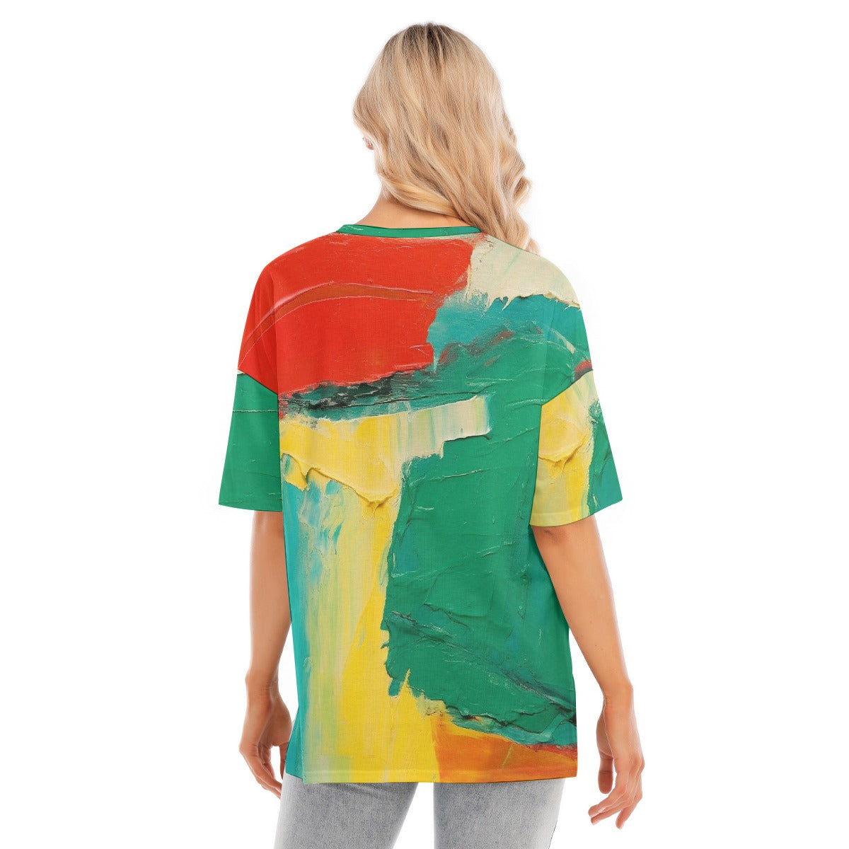 All-Over Print Women's Short Sleeves T-shirt With Hem Split