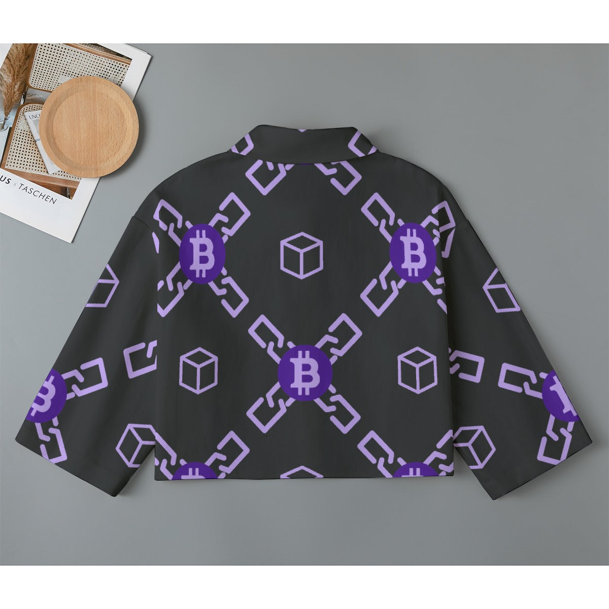 All-Over Print Women's Cropped Jacket | 245GSM Cotton