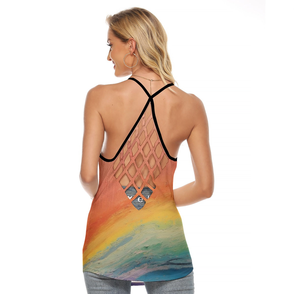 All-Over Print Women's Criss-Cross Open Back Tank Top