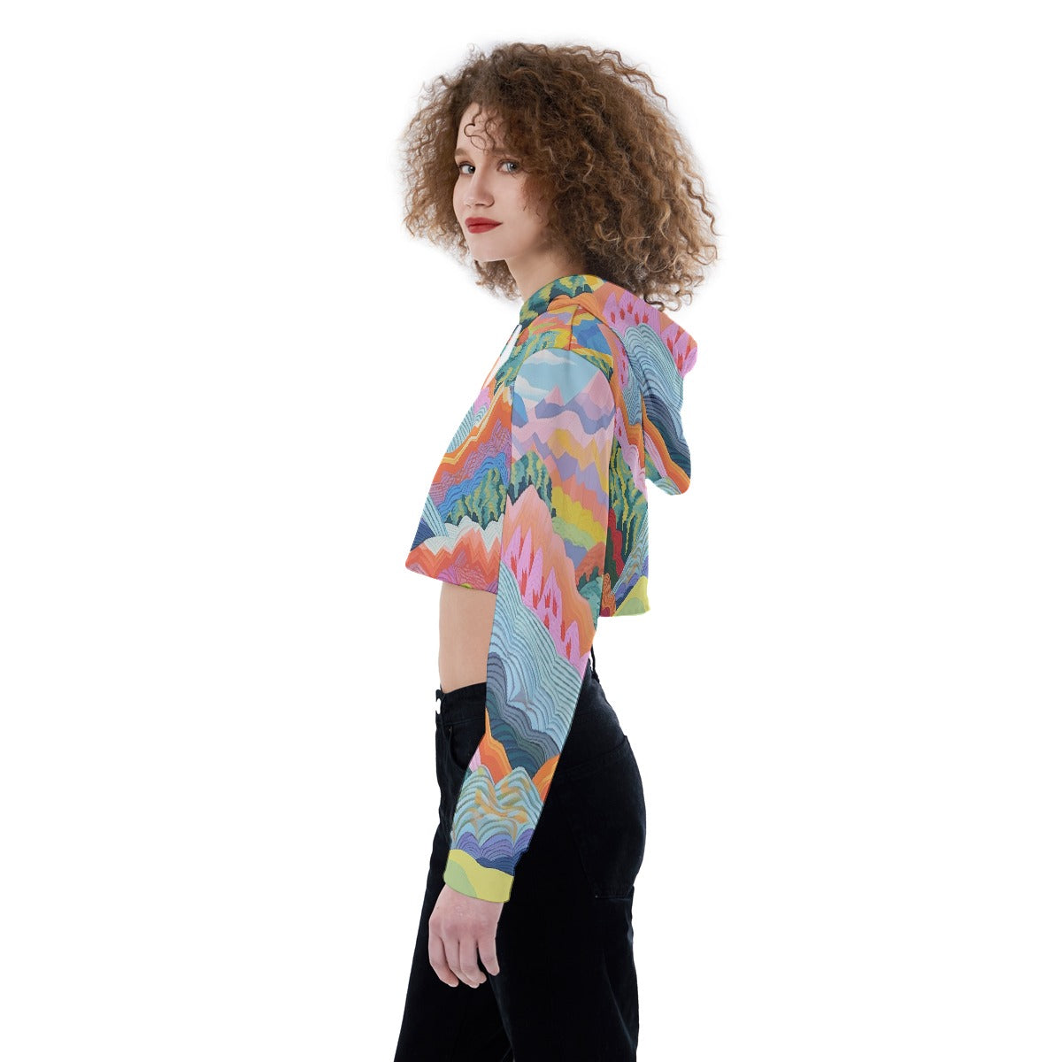 All-Over Print Women's Crop Top Hoodie