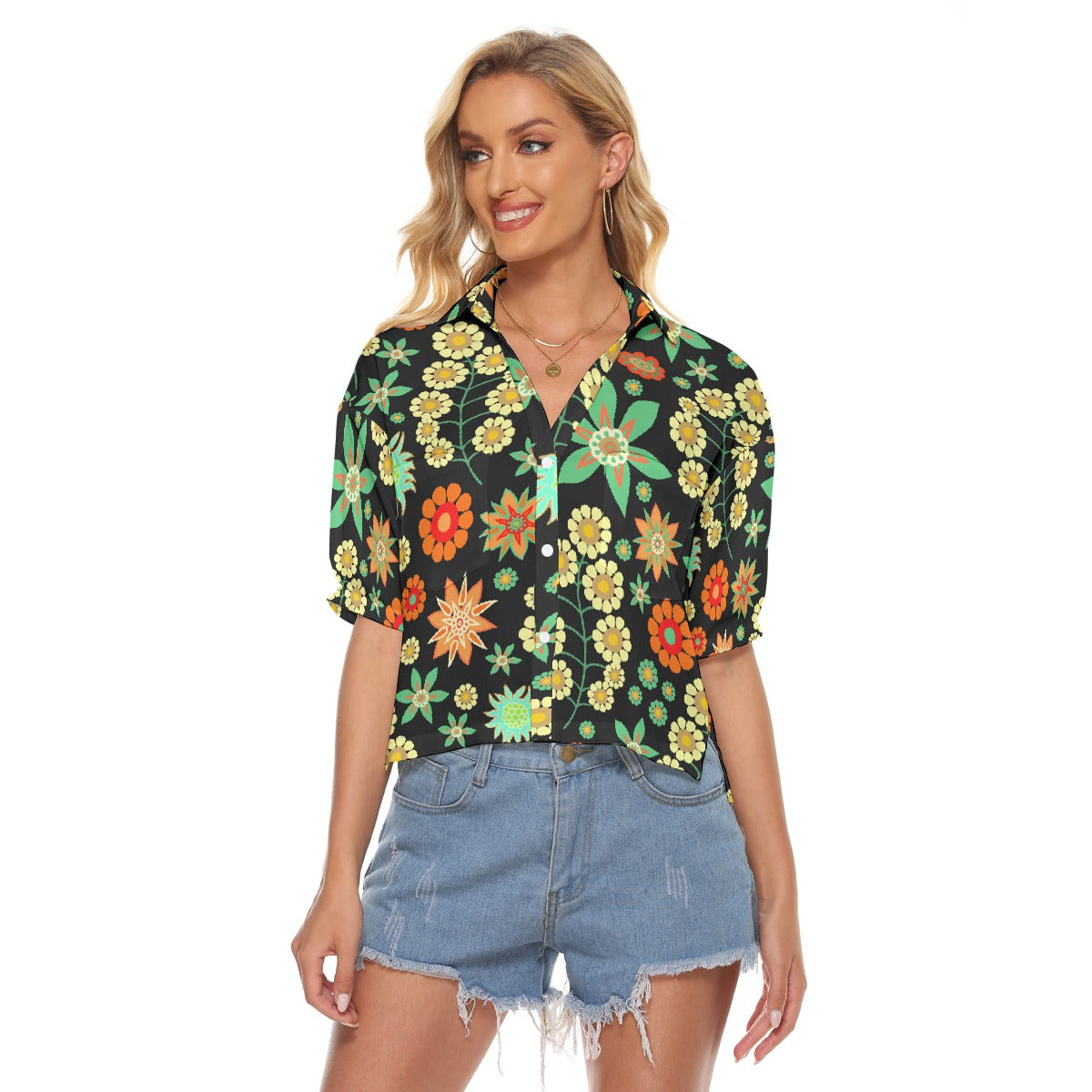 All-Over Print Women's V-neck Shirts