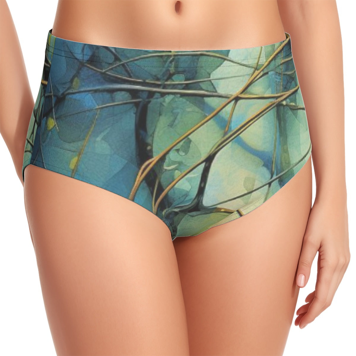 All-Over Print Women's Swimsuit Set With Halter