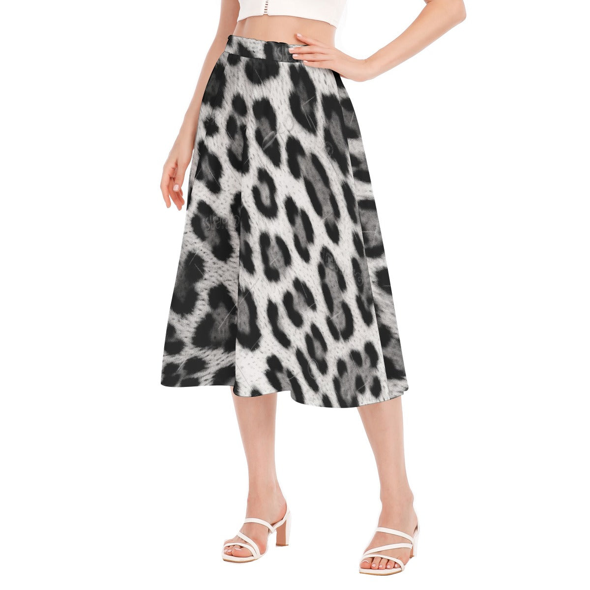 All-Over Print Women's Long Section Chiffon Skirt
