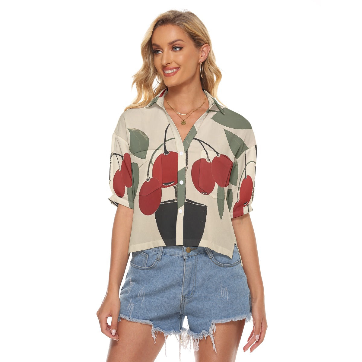All-Over Print Women's V-neck Shirts