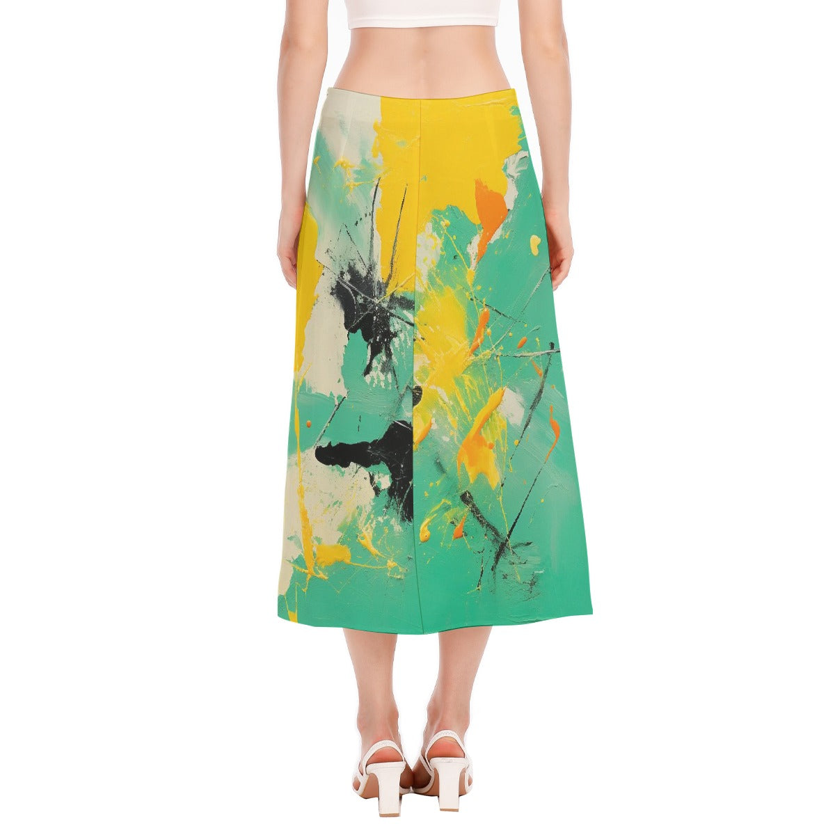 All-Over Print Women's High Slit Long Skirt