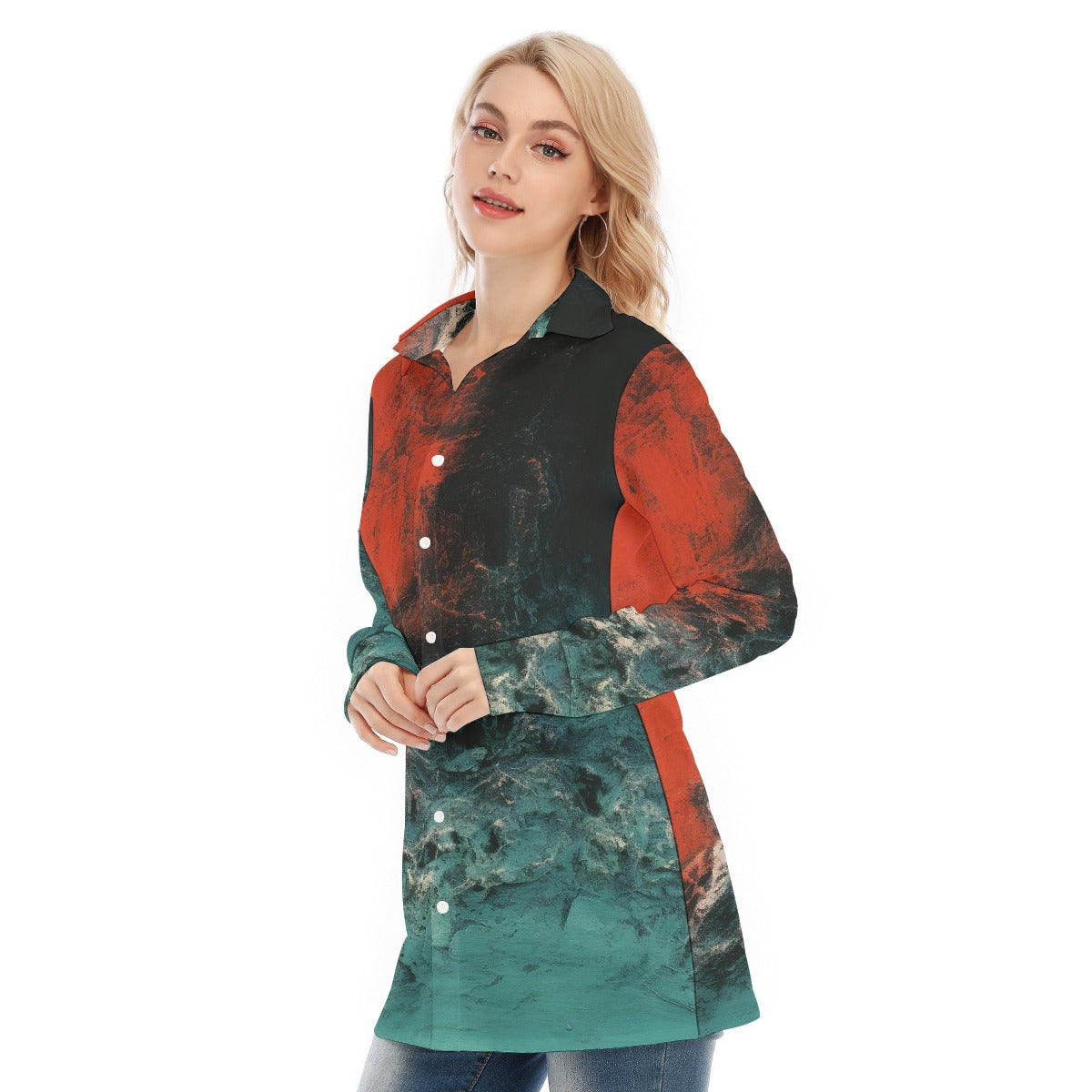 All-Over Print Women's Long Shirt