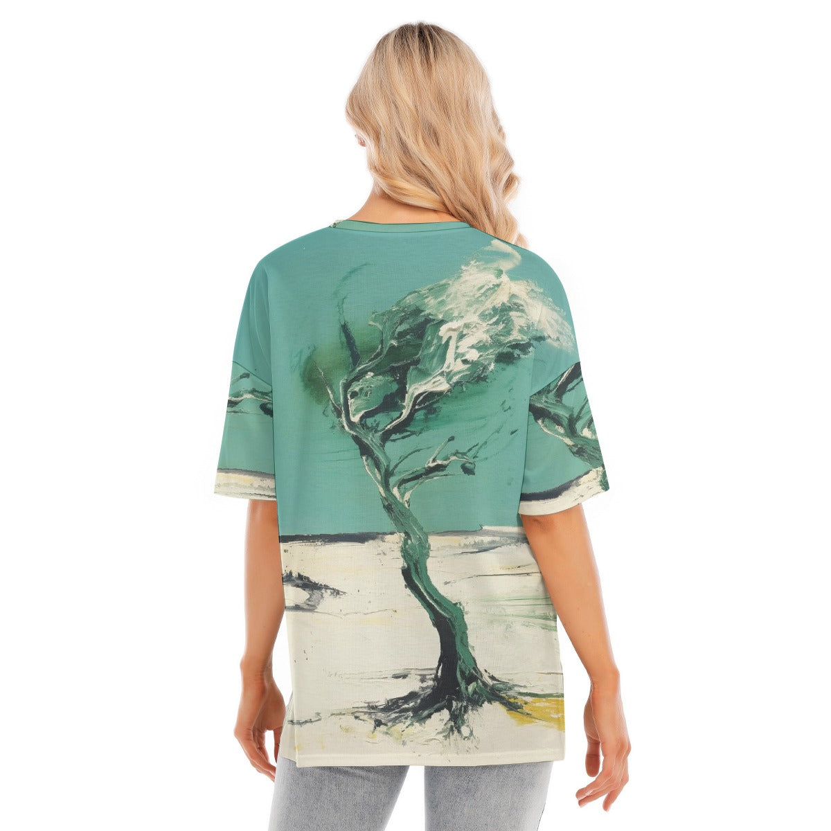 All-Over Print Women's Short Sleeves T-shirt With Hem Split