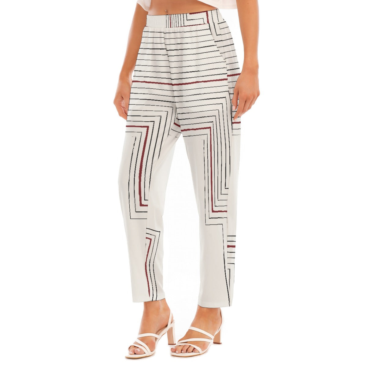 All-Over Print Women's Loose Straight-leg Pants