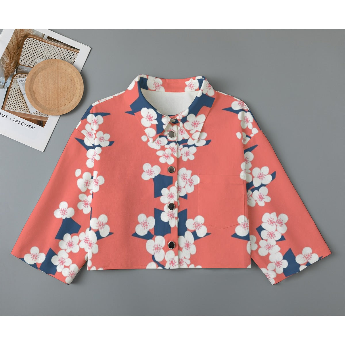 All-Over Print Women's Cropped Jacket | 245GSM Cotton