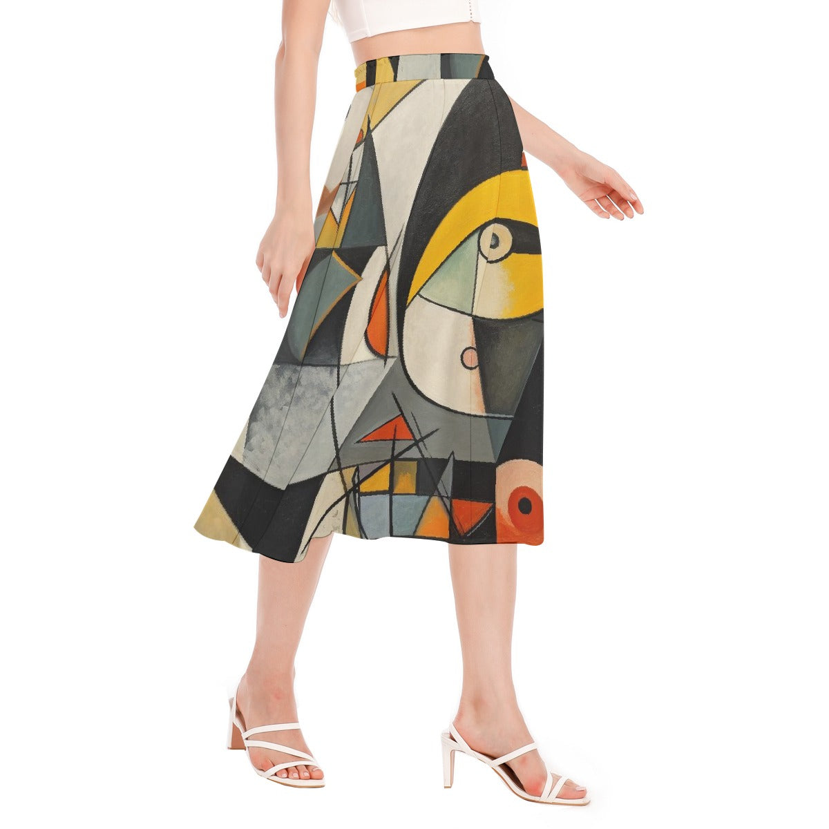 All-Over Print Women's Long Section Chiffon Skirt