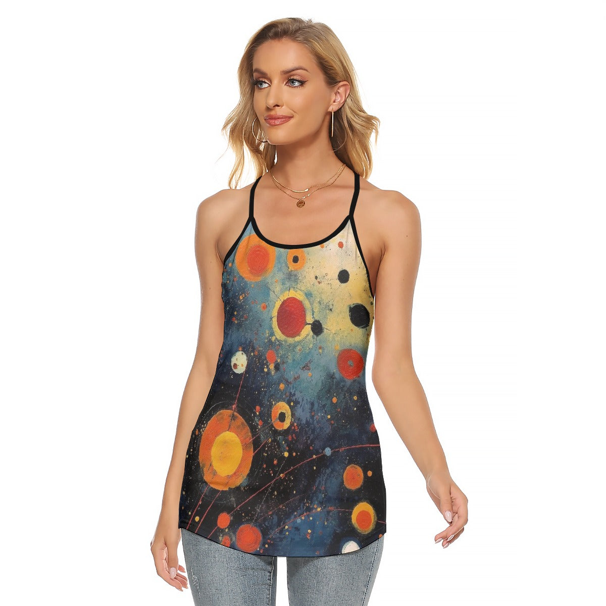 All-Over Print Women's Criss-Cross Open Back Tank Top