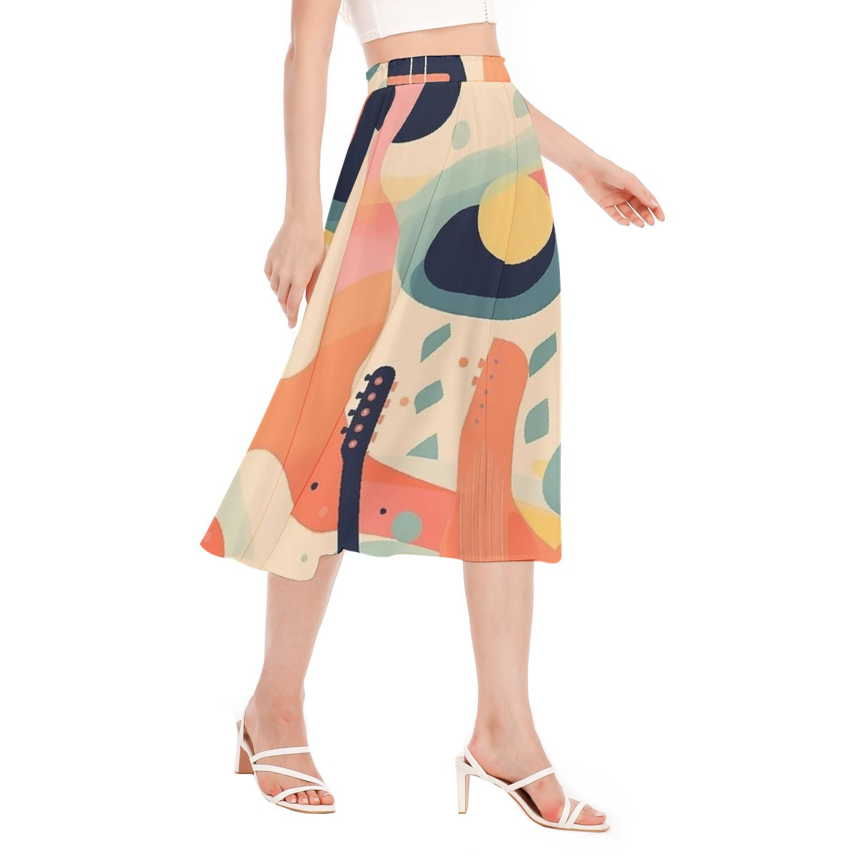 All-Over Print Women's Long Section Chiffon Skirt