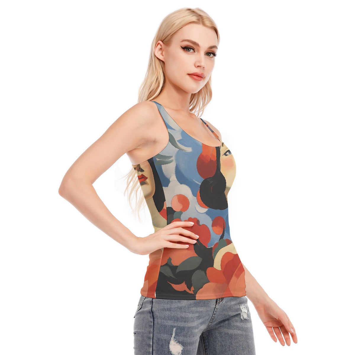 All-Over Print Women's Racer Vest | 190GSM Cotton