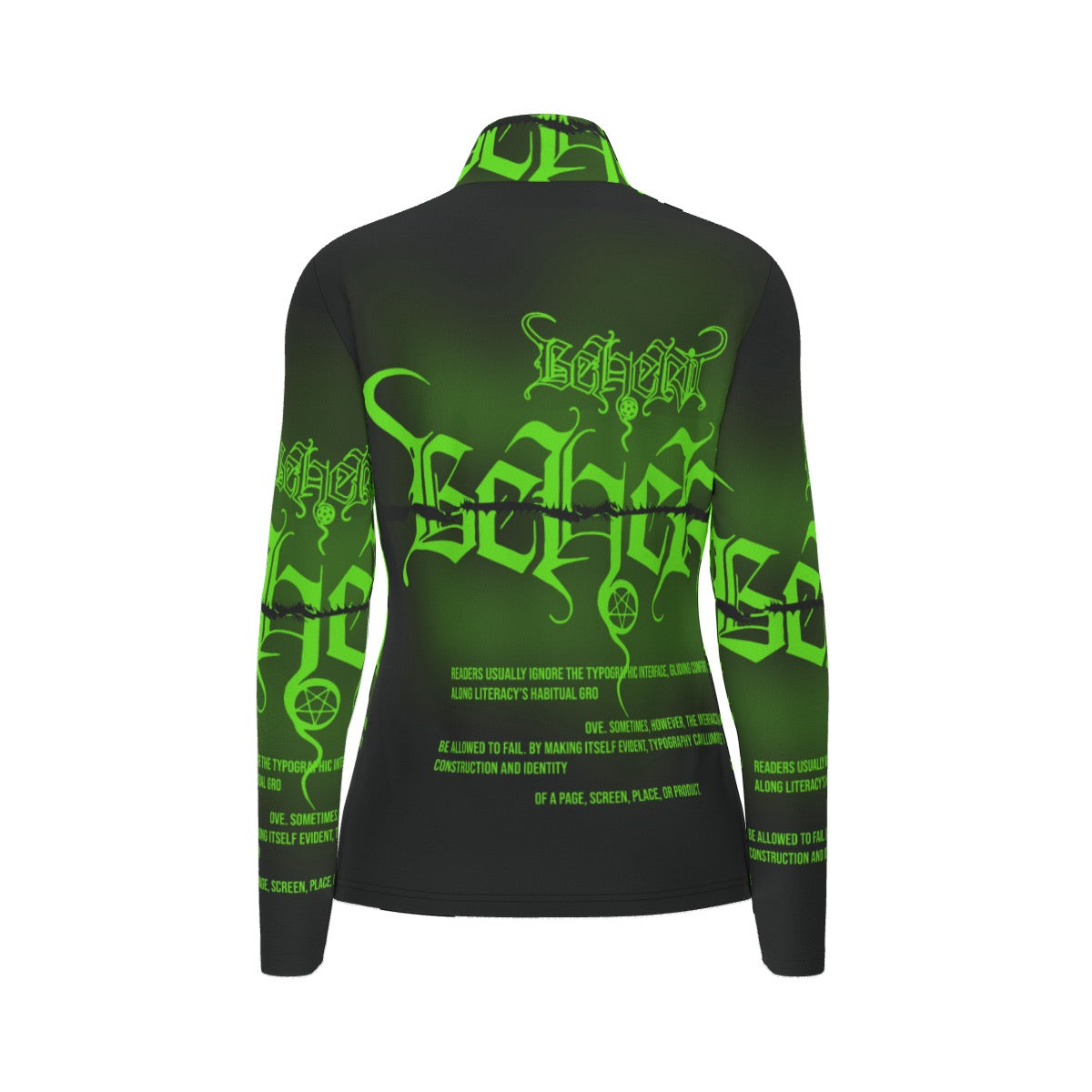 All-Over Print Women's Sports Collar Jersey With Long Sleeve