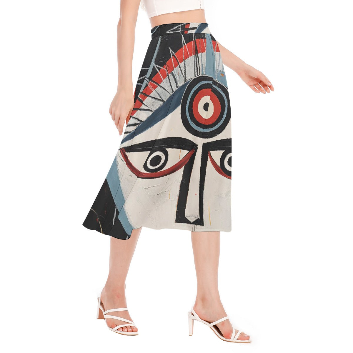 All-Over Print Women's Long Section Chiffon Skirt