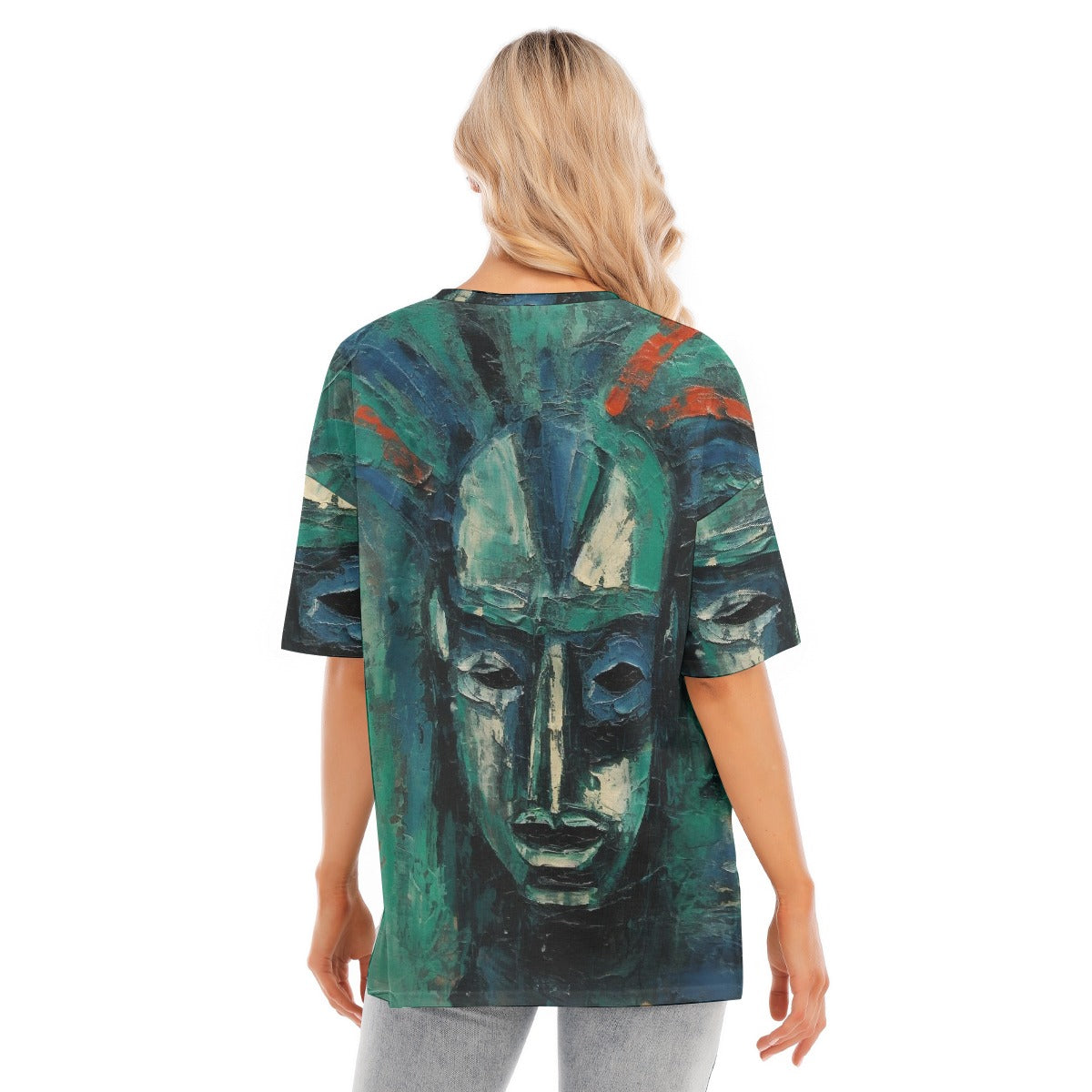 All-Over Print Women's Short Sleeves T-shirt With Hem Split