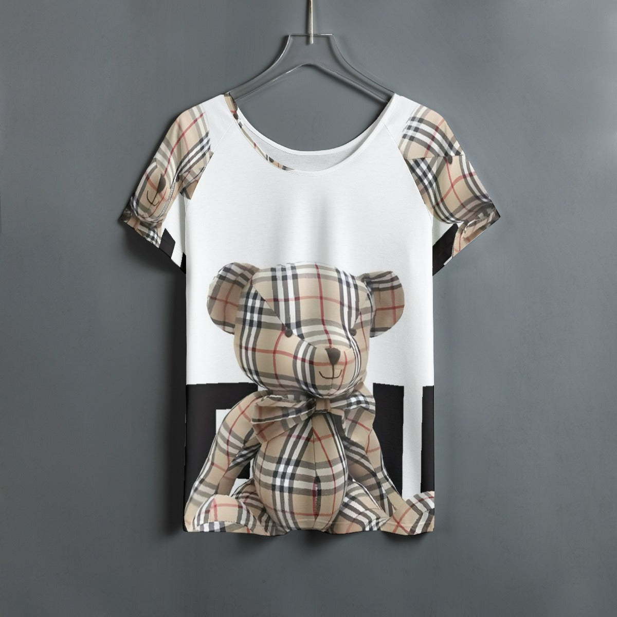 All-Over Print Women's Round Neck T-shirt With Raglan Sleeve