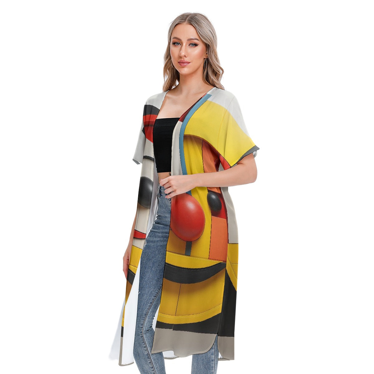 All-Over Print Women's Short Sleeve Cardigan