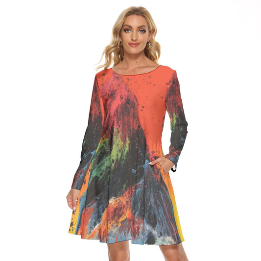 All-Over Print Women's Crew Neck Dress