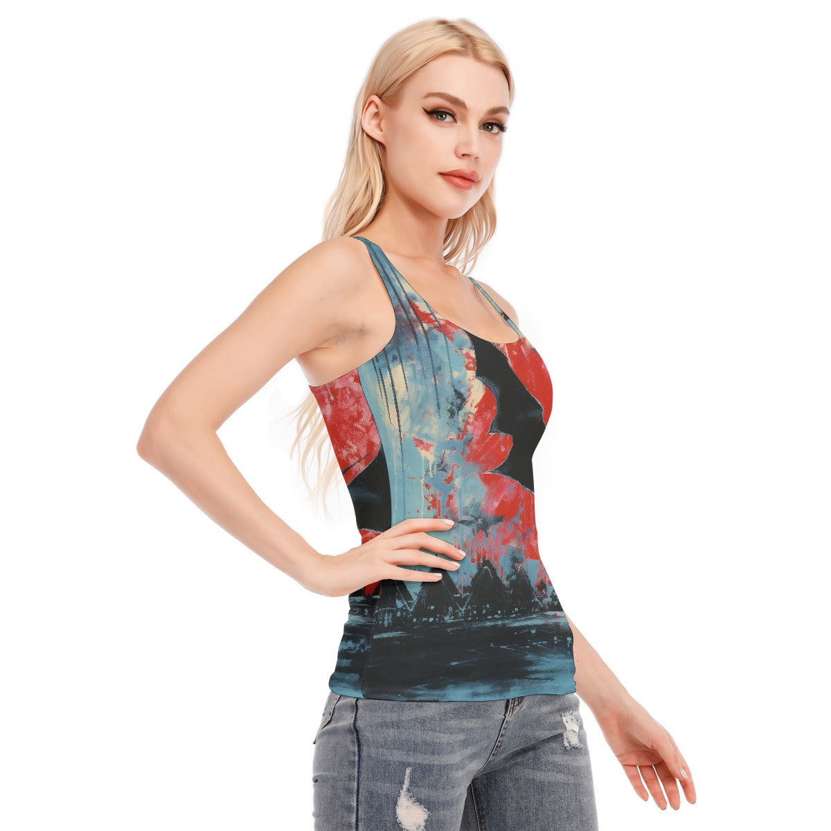 All-Over Print Women's Racer Vest | 190GSM Cotton