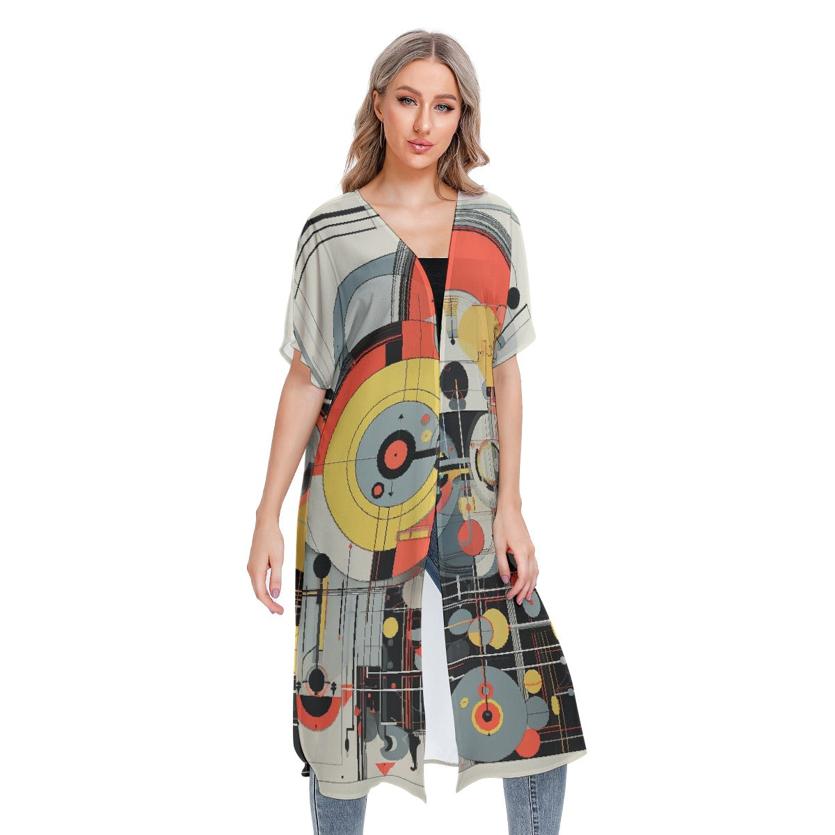 All-Over Print Women's Short Sleeve Cardigan