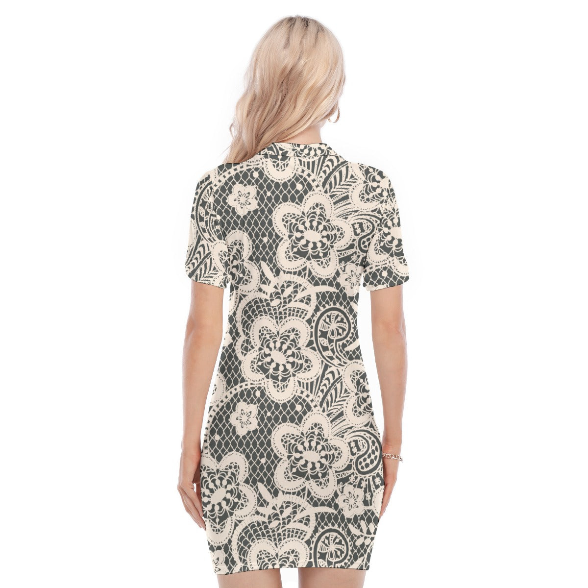 All-Over Print Women's Polo Collar Dress