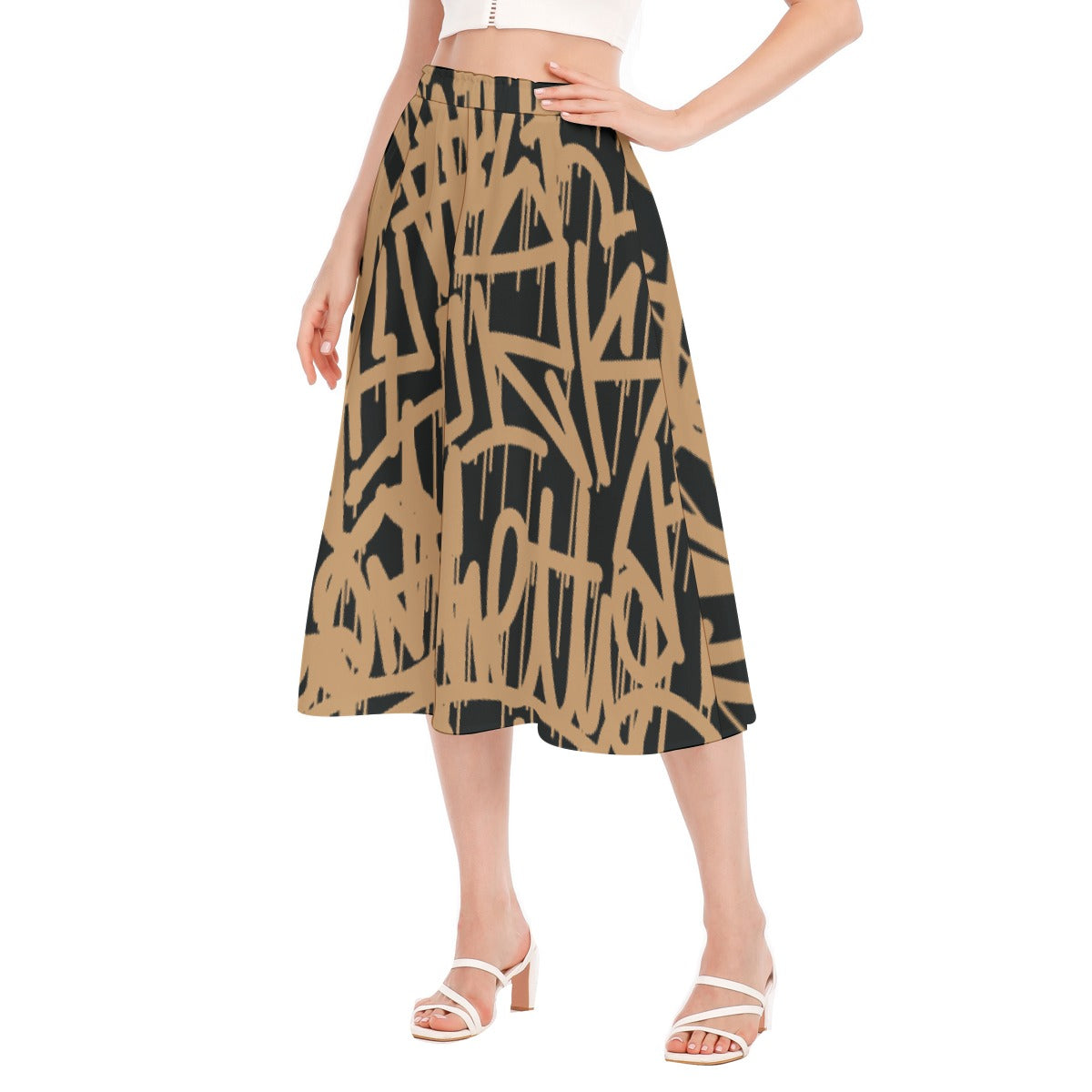 All-Over Print Women's Long Section Chiffon Skirt