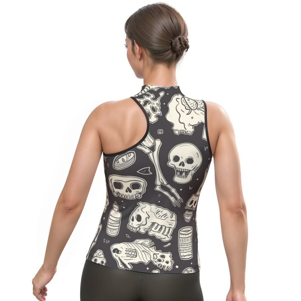All-Over Print Women's Halter Sleeveless Asymmetrical Tank Top