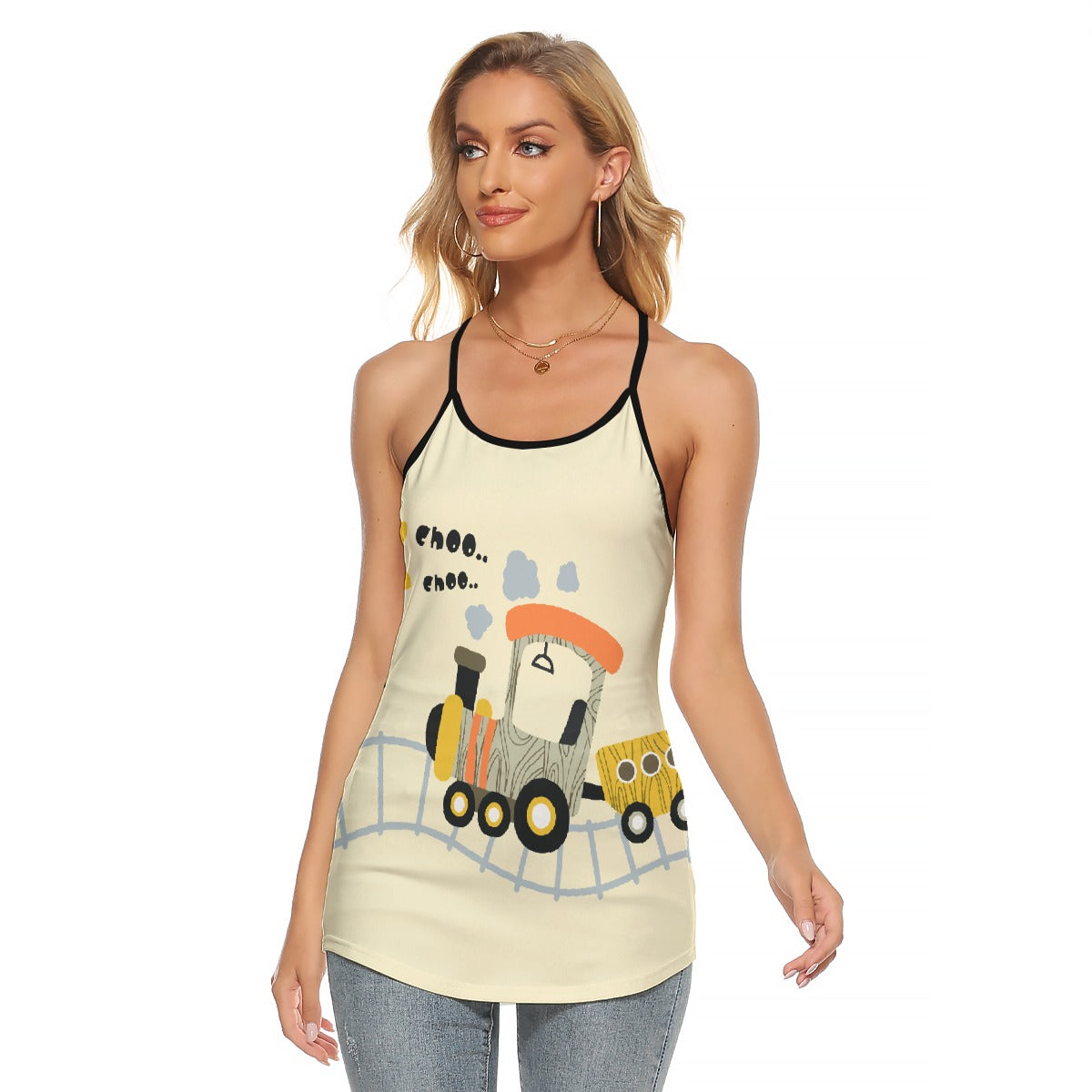 All-Over Print Women's Criss-Cross Open Back Tank Top
