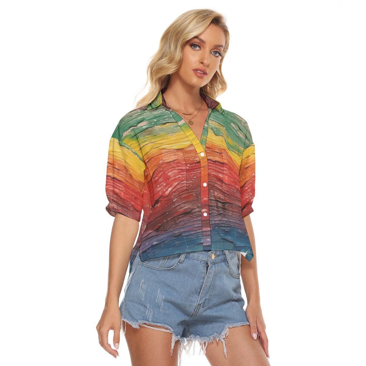 All-Over Print Women's V-neck Shirts