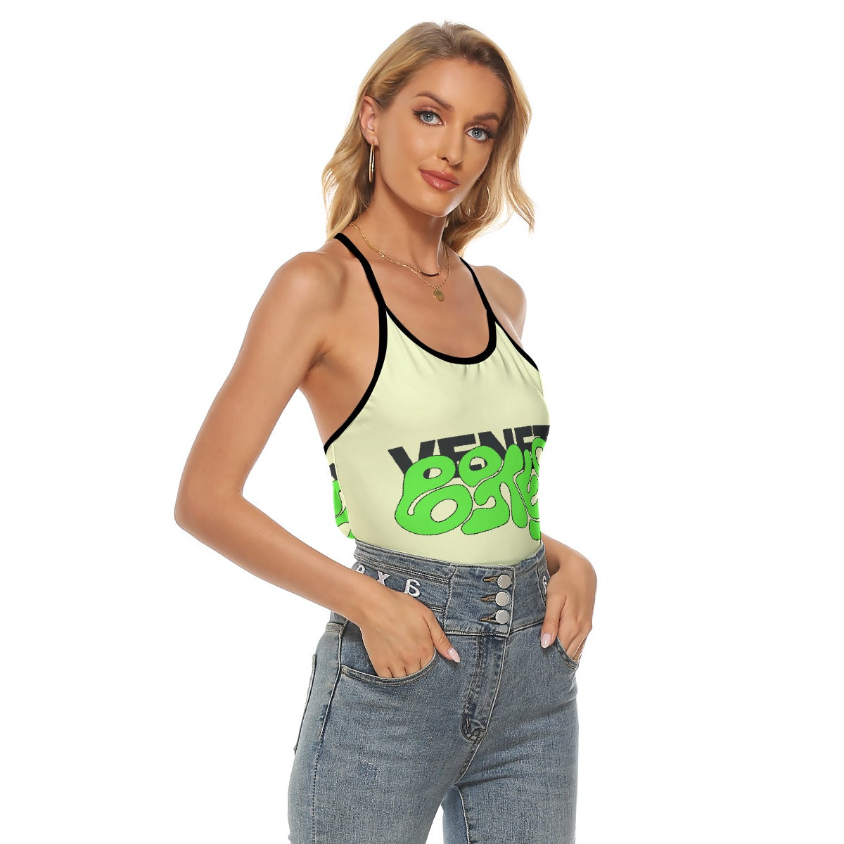 All-Over Print Women's Criss-Cross Open Back Tank Top