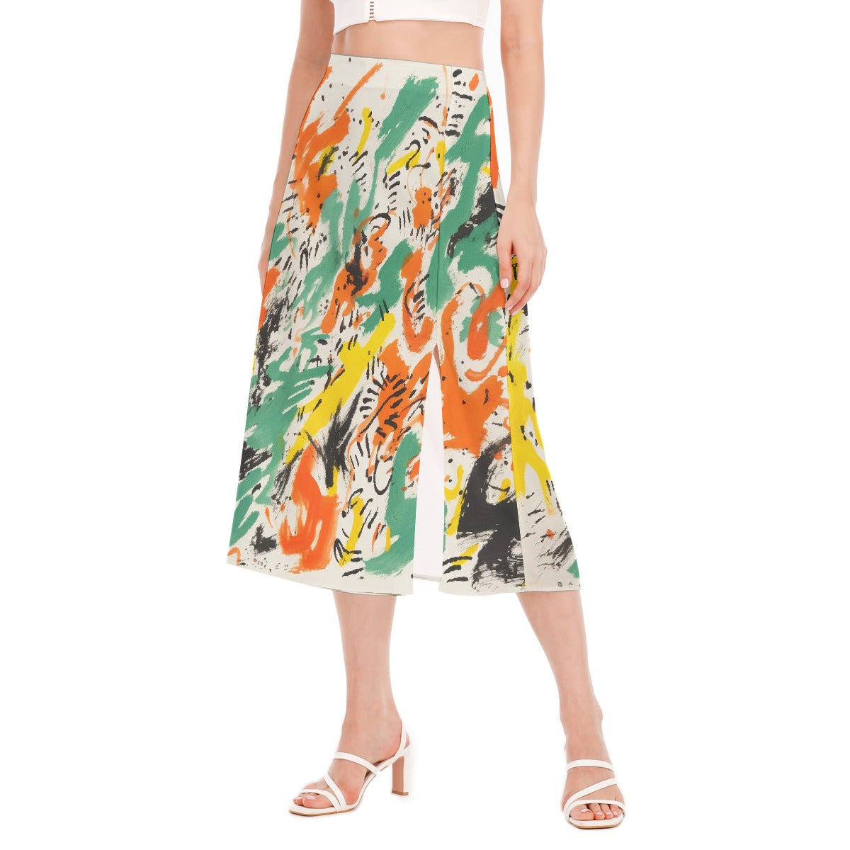 All-Over Print Women's High Slit Long Skirt